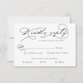 Luxuriöse Typografie Budget UAWG Response Card RSVP Karte (Vorderseite)