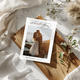 Luxuriöse Typografie Dankeschön Card Foto Hochzeit Dankeskarte