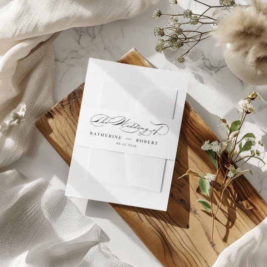 Luxuriöse Typografie-Hochzeit Einladungsbanderole