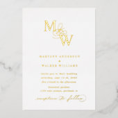 Luxuriöse Typografie-Hochzeit Folieneinladung (Vorderseite)