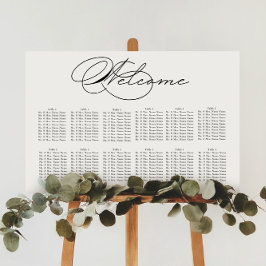 Luxuriöse Typografie Hochzeitsdiagramm Poster