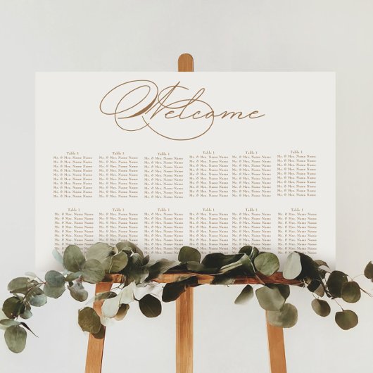 Luxuriöse Typografie Hochzeitsdiagramm Poster