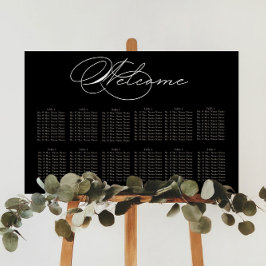 Luxuriöse Typografie Hochzeitsdiagramm Poster