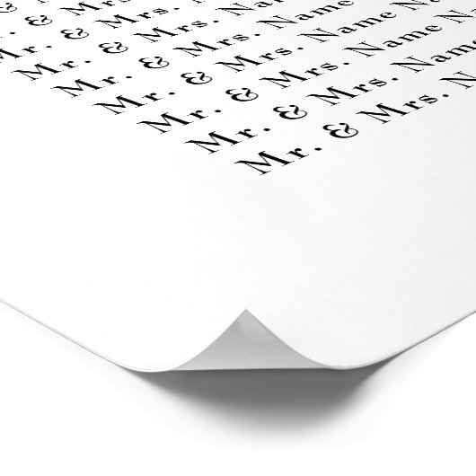 Luxuriöse Typografie Hochzeitsdiagramm Poster (Ecke)