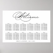 Luxuriöse Typografie Hochzeitsdiagramm Poster (Vorne)