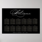 Luxuriöse Typografie Hochzeitsdiagramm Poster (Vorne)