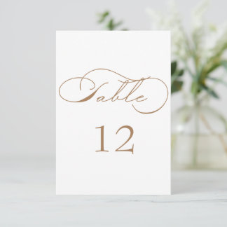 Luxuriöse Typografie-Hochzeitsstiftung-Tischnummer RSVP Karte