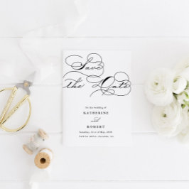 Luxuriöse Typografie Save the Date Einladung