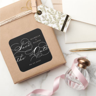 Luxuriöse Typografie Save the Date Sticker