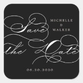 Luxuriöse Typografie Save the Date Sticker (Vorderseite)