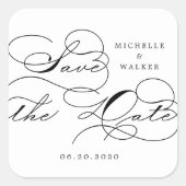Luxuriöse Typografie Save the Date Sticker (Vorderseite)