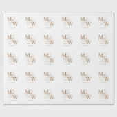 Luxuriöse Typografie Wedding Monogram Geschenkpapier (Flach)