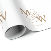 Luxuriöse Typografie Wedding Monogram Geschenkpapier (Rolleneckpunkt)
