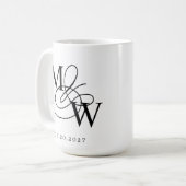 Luxuriöse Typografie Wedding Monogram Kaffeetasse (Vorderseite Links)