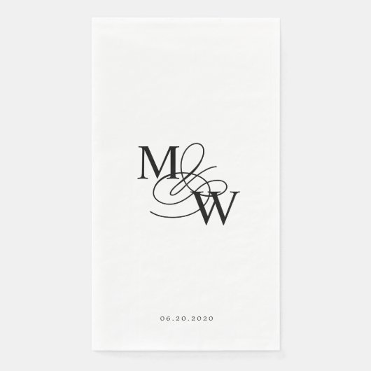 Luxuriöse Typografie Wedding Monogram Serviette (Vorderseite)