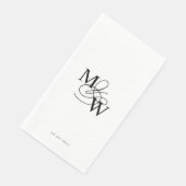 Luxuriöse Typografie Wedding Monogram Serviette (Ecke)