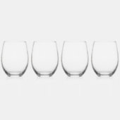 Luxuriöse Typografie Wedding Monogram Weinglas Ohne Stiel (Links)