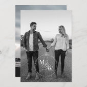 Luxuriöse Typografie Wedding Save the Date Ankündigung (Vorne/Hinten)