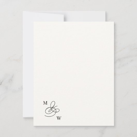 Luxuriöse Typografy Wedding Menu Card Einladung (Rückseite)