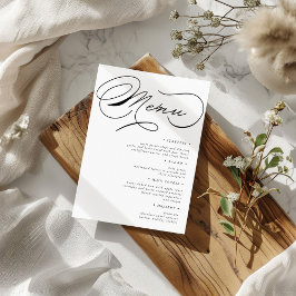 Luxuriöse Typografy Wedding Menu Card Einladung
