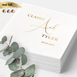 Luxuriöse und minimale romantische Hochzeit Servietten Mit Folie