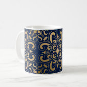 Luxuriöse Verziert Gold Navy Kaffeetasse (Vorderseite Links)