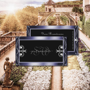 Luxuriöse Verzierte Black Blue Sparkle Diamonds In Visitenkarte