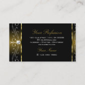 Luxuriöse Verzierte Ornamente aus Schwarz und Gold Visitenkarte (Rückseite)