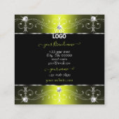 Luxuriöse Verzierte Ornamente in Schwarz-Gelb mit Quadratische Visitenkarte (Rückseite)