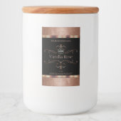 Luxuriöse Verzierte Rosegold Black Product Labels Lebensmitteletikett (Vorderseite)