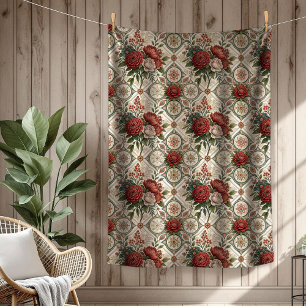 Luxuriöse Vintag Blanket Klassische Rose Muster Fleecedecke