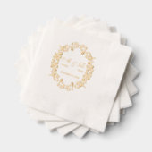 Luxuriöse Vintag Floral Monogram Servietten Mit Folie (Insitu (Gestapelt))