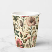 Luxuriöse Vintag florale Rustikale Illustration Pappbecher (Vorderseite)