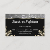 Luxuriöse Vintag Geblüht Glitzer Luminous Stars Visitenkarte (Rückseite)