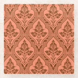 Luxuriöse Vintage Damaske Nahtlose Textur Glasuntersetzer