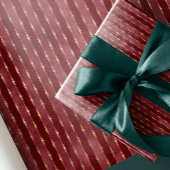 Luxuriöse Vintage dunkelrote Streifen Geschenkpapier