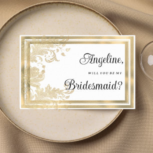 Luxuriöse Vintage Goldblüte Bridesmaid Einladung