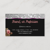 Luxuriöse Vintage Rose Glitzer Luminous Stars Chic Visitenkarte (Rückseite)