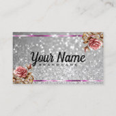 Luxuriöse Vintage Rose Glitzer Luminous Stars Chic Visitenkarte (Vorderseite)