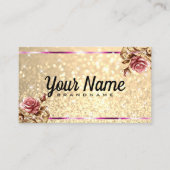 Luxuriöse Vintage Rose Glitzer Luminous Stars Chic Visitenkarte (Vorderseite)