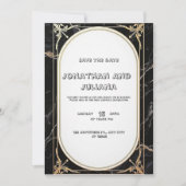 Luxuriöse Vorlage mit schwarz-weißem Marmor (Vorderseite)