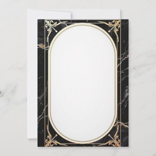 Luxuriöse Vorlage mit schwarz-weißem Marmor (Rückseite)