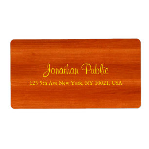 Luxuriöse Walnut Wood Gold Script Elegante Shippin