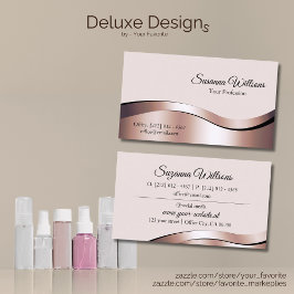 Luxuriöse Wave Rose Gold Deco Deluxe Eye Catcher Visitenkarte