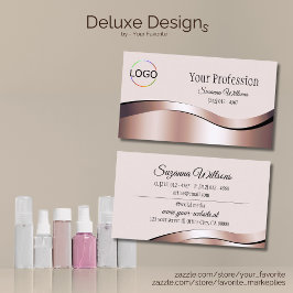 Luxuriöse Wave Rose Gold-Dekoration mit Branding-L Visitenkarte