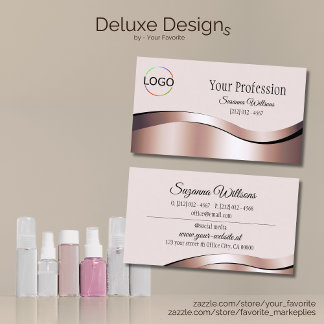 Luxuriöse Wave Rose Gold-Dekoration mit Branding-L Visitenkarte