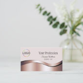 Luxuriöse Wave Rose Gold-Dekoration mit Branding-L Visitenkarte (Stehend Vorderseite)