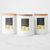 Luxuriöse Wavy Gold Dekoration dunkles Schwarz Mon Lebensmitteletikett (Flaschen)