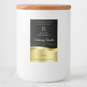 Luxuriöse Wavy Gold Dekoration dunkles Schwarz Mon Lebensmitteletikett (Vorderseite)