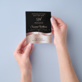 Luxuriöse Wavy Rose Gold Decoder Black Monogram Fl Flyer (Gruppe)